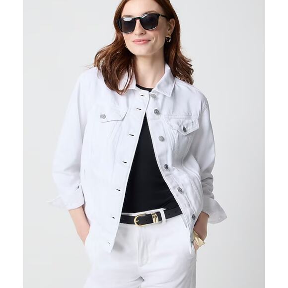 J.Crew Jackets & Blazers - NWT J.Crew Relaxed Denim Jacket In White Size Large
